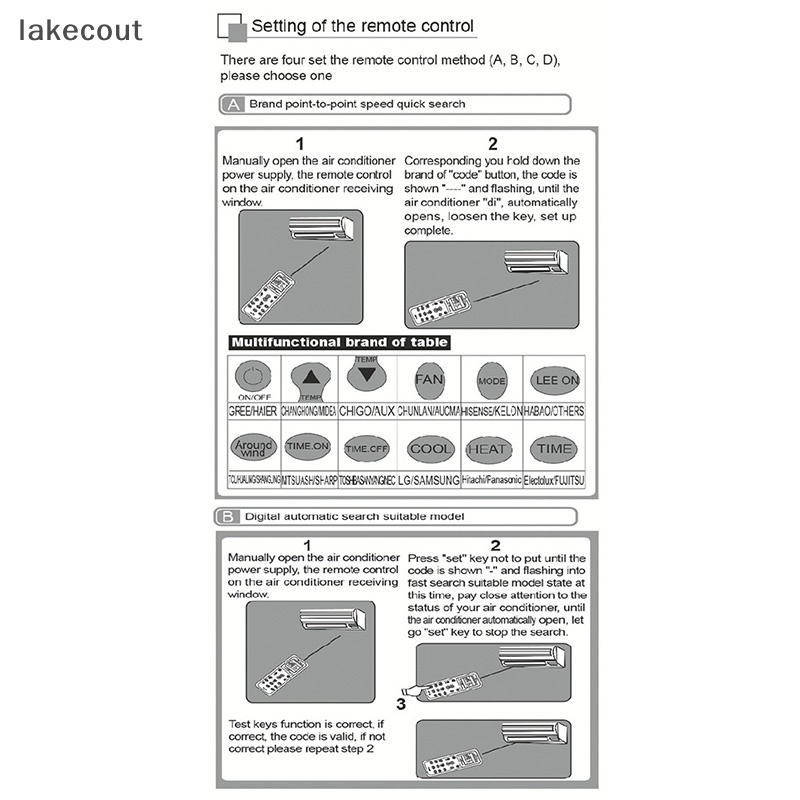 Điều Khiển Từ Xa K-1028E AC Màn Hình LCD Cho Máy Lạnh