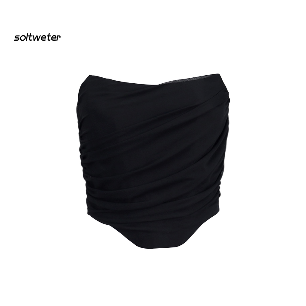 Áo Croptop Sát Nách Phối Lưới Phong Cách Quyến Rũ