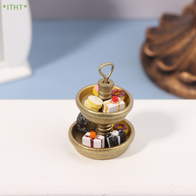 Khay Đựng Bánh Tráng Miệng Hai Tầng Trang Trí Nhà Búp Bê 1: 12 Mới