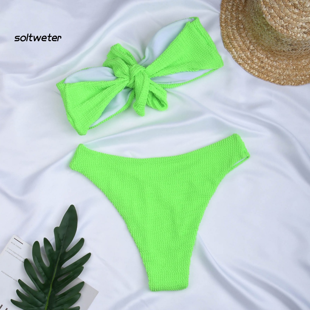 St Bộ Bikini Hai Mảnh Buộc Dây Sau Lưng Màu Hoạt Động Dưới Nước Cho Nữ