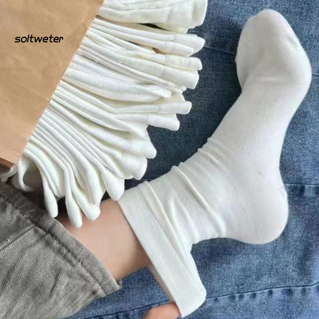 1 Đôi Vớ Thể Thao Dày Màu Trơn Đơn Giản Phong Cách Nhật Bản