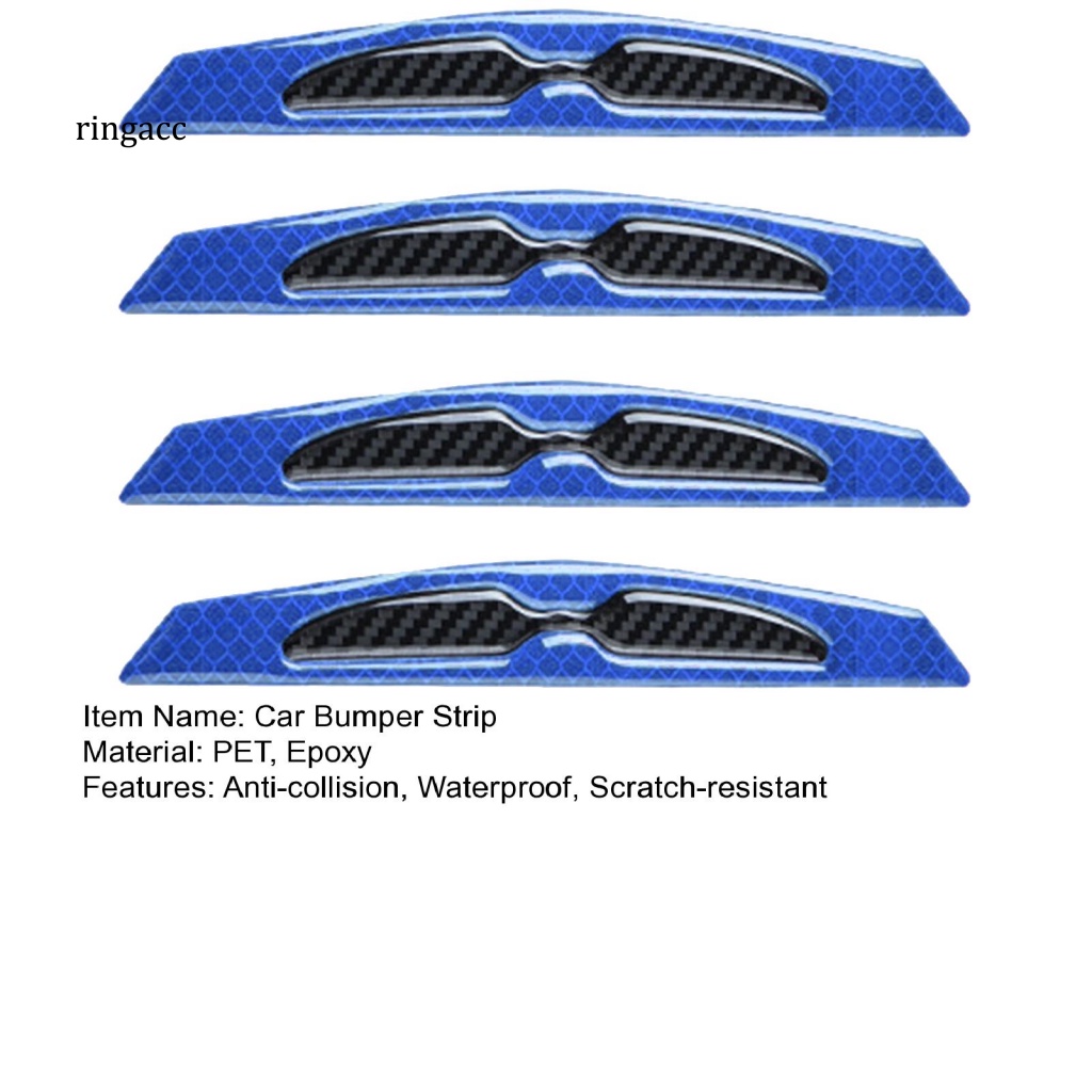 Bộ 4 Dải Dán Bảo Vệ Cạnh Cửa Xe Hơi Phản Quang Chống Va Chạm