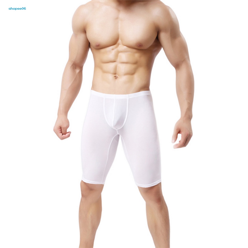 Quần Lót Boxer Thể Thao PEMG Siêu Mỏng Không Đường May Lưng Vừa Màu Sắc Đơn Giản Cho Nam