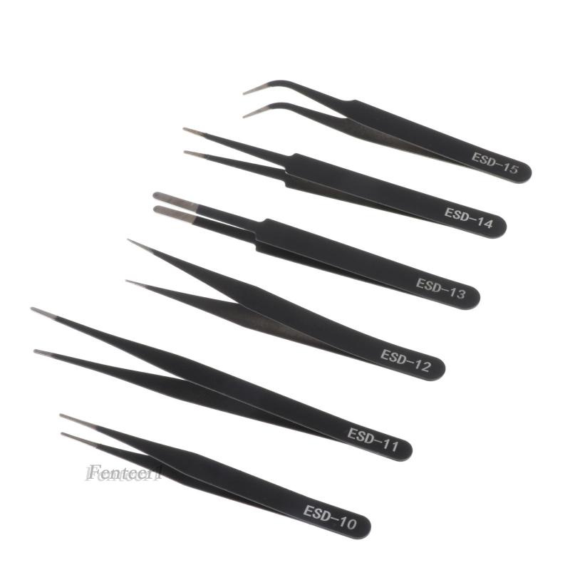 Set 6 Nhíp Gắp Bằng Thép Không Gỉ Chuyên Dụng Cho Thợ Sửa Chữa Điện