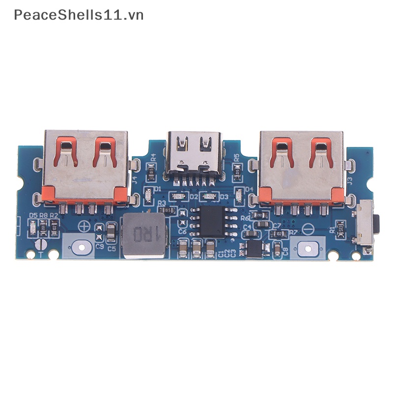 Bảng Mạch Tăng Áp 5V 2.4A Micro Type-C USB Kép 18650 Có Đèn LED