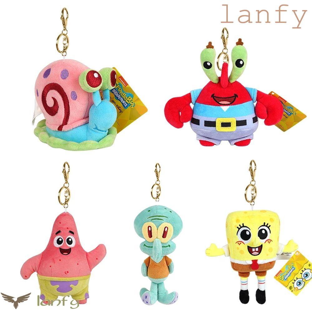 LANFY Móc Khóa Hình Spongebob Nhồi Bông Mềm Mại Đáng Yêu