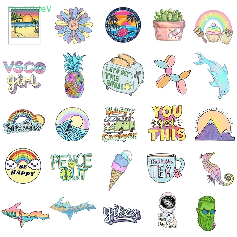 Bộ 50 Miếng Dán Chống Thấm Nước Chuyên Dụng Cho Bình Nước / Điện Thoại / Laptop