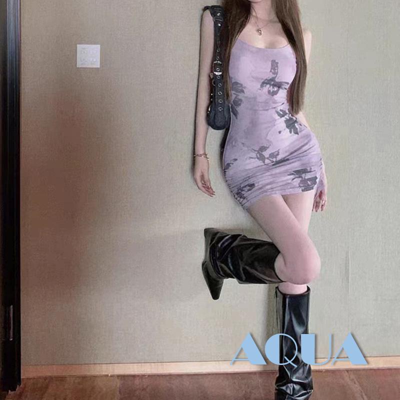 Đầm Nữ Hai Dây Dáng Ôm In Họa Tiết Bướm Thời Trang Mùa Hè