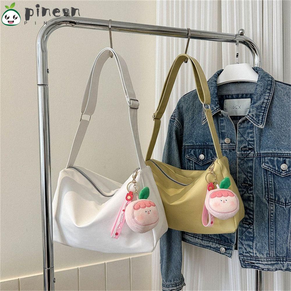 PINEVN Túi Đeo Chéo Da PU Màu Trơn Sức Chứa Lớn Thời Trang Cho Nữ