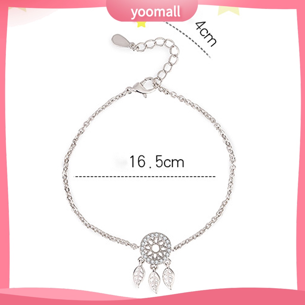 [YM] Lắc chân Hình Dreamcatcher Phối Tua Rua Bằng Đồng Quyến Rũ Chống Ăn Mòn Cho Nữ Cuộc