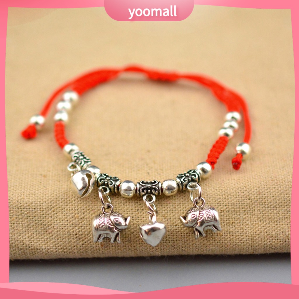 Vòng Đeo Tay Chuỗi Hạt Hình Bắp / Ngựa / Voi Bằng Cotton Thời Trang Năm Mới