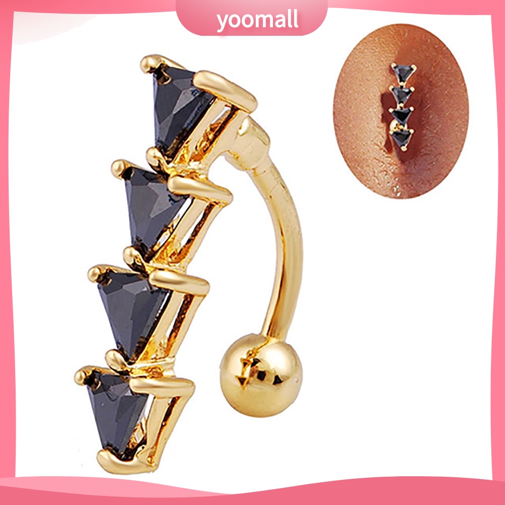 Khuyên Rốn Hình Tam Giác Đính Đá Thời Trang