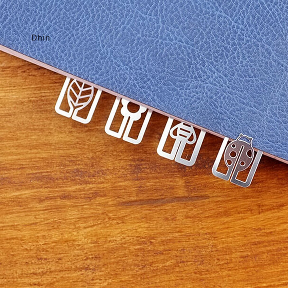 [Dhin] 20pcs Mini Metal Bookmarks Office School Book Note Clip with Cute Case Box LSUS COD