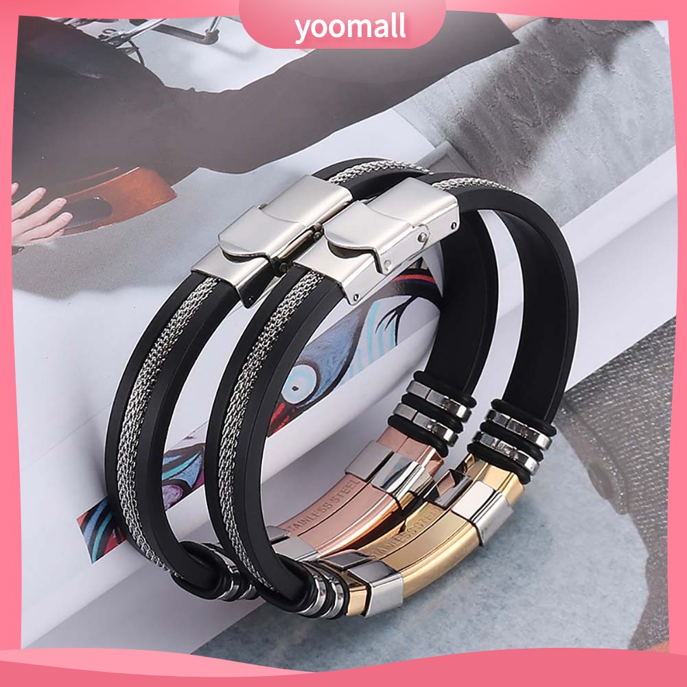 Vòng Tay Dây Xích Bằng Thép Titanium Độc Đáo Cho Nam