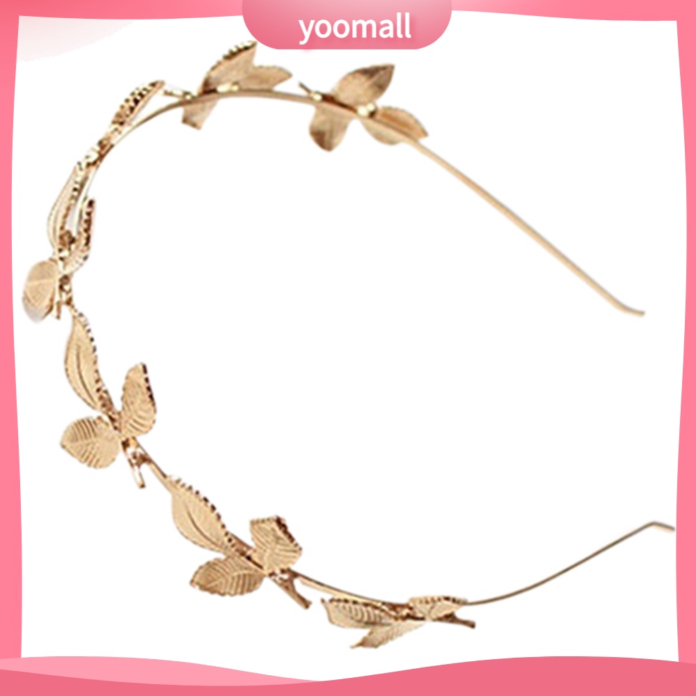 Băng Đô Cài Tóc Bằng Hợp Kim Hình Chiếc Lá Màu Vàng Thời Trang Cho Nữ