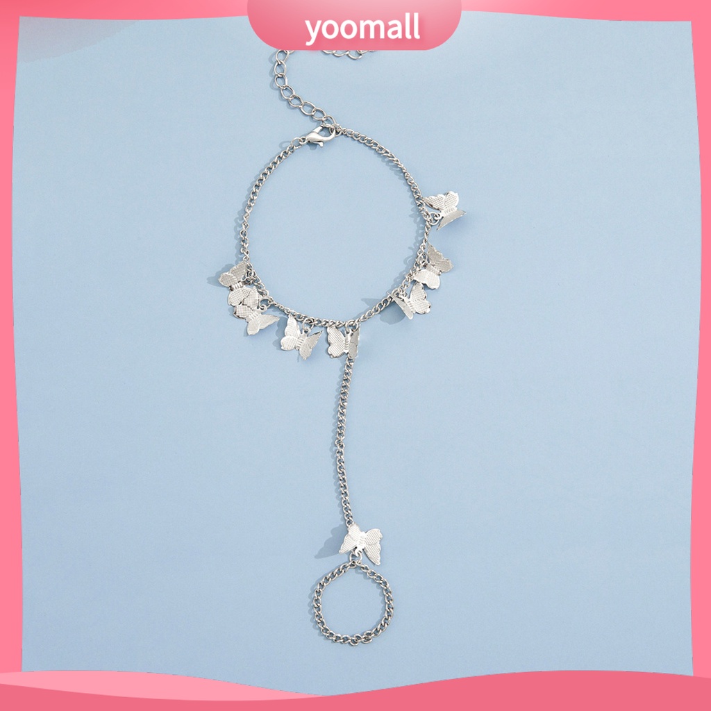 Nhẫn Hình Bướm Bằng Thép Không Gỉ Màu Sắc Đơn Giản Dành Cho Nữ