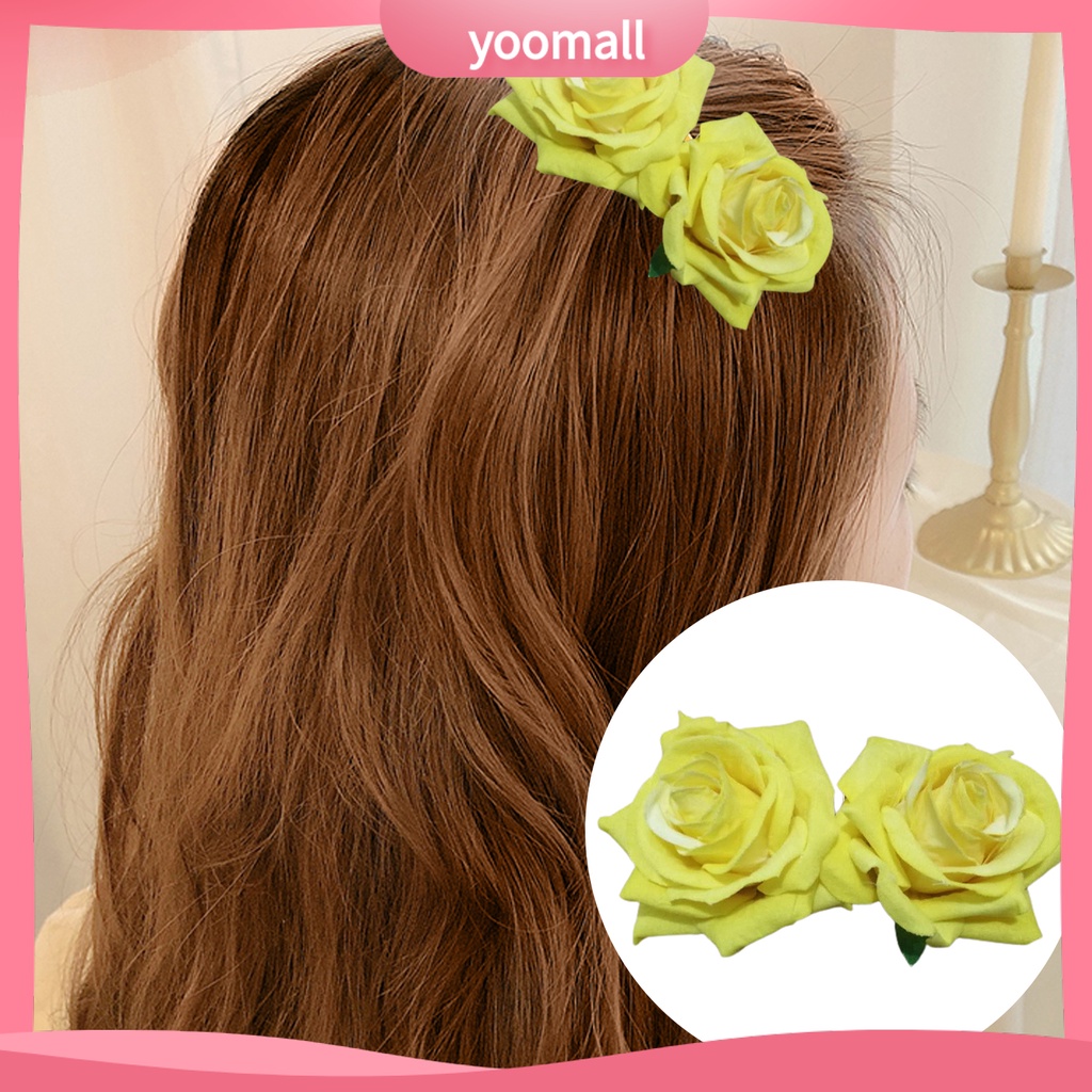 Lược Cài Tóc Răng Nhọn Đính Hoa Hồng Thật Chống Trượt Trang Trí Tiệc Cưới