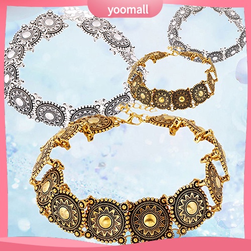 [YM] Vòng Cổ Choker Hợp Kim Chạm Khắc Cổ Điển Phong Cách Punk Cho Nữ