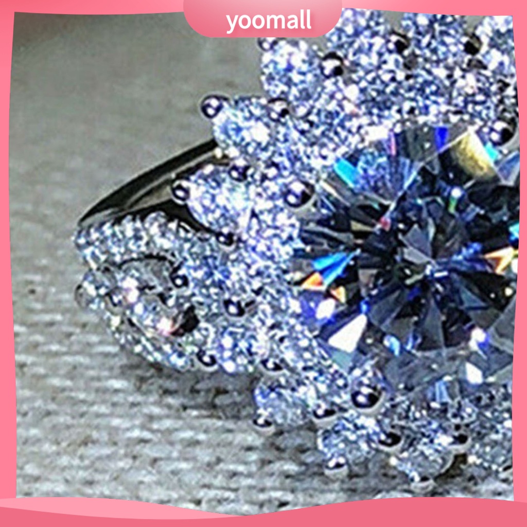 Nhẫn Hình Hoa Đính Đá Trọng Lượng Nhẹ Thời Trang Cho Nữ