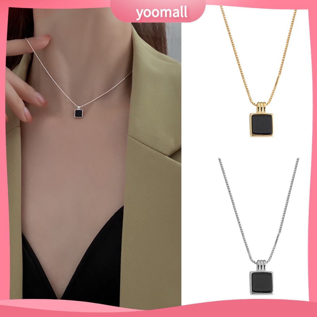 Vòng cổ Mặt Vuông Màu Vàng / Bạc Sang Trọng Thời Trang Dành Cho Nữ