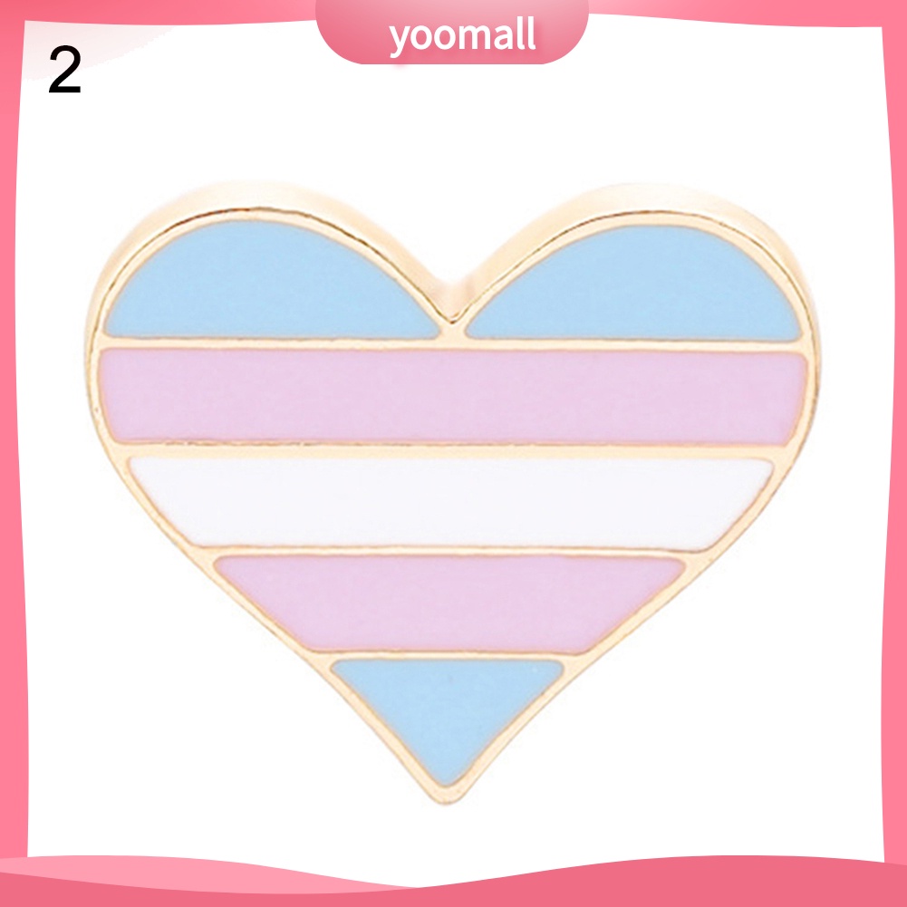 Ghim Cài Áo Hình Trái Tim Màu Cầu Vồng Dễ Thương