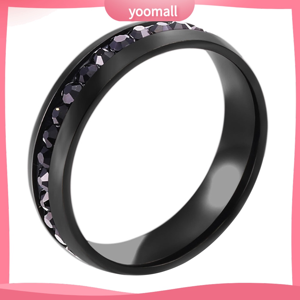 Nhẫn Cưới Chất Liệu Thép Titan Đính Đá Kích Thước 6-13