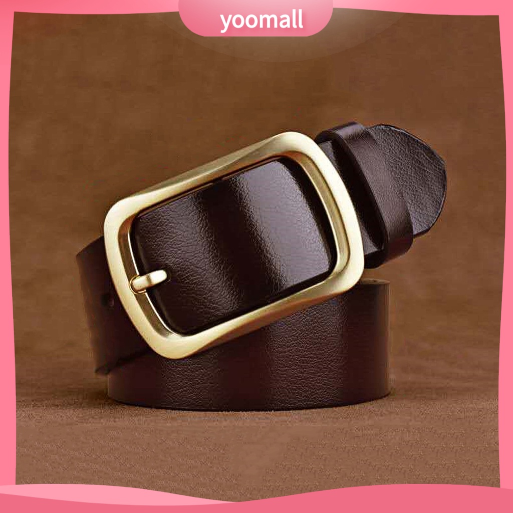 Thắt Lưng Giả Da Dày Màu Trơn Chống Vỡ Phong Cách Vintage Cho Nam