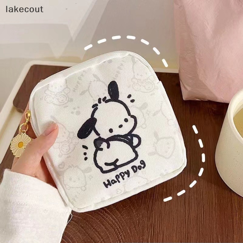 Lat Kawaii Pochacco Túi Đựng Băng Vệ Sinh Bằng Vải Nhỏ Gọn Dễ Thương Dành Cho Nữ Sinh