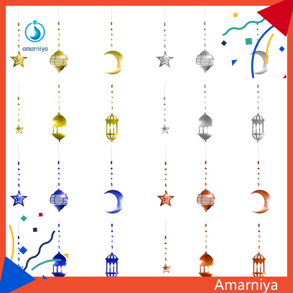 1 Bộ Cờ Treo Tường Không Phai Hình Trăng Sao Lấp Lánh