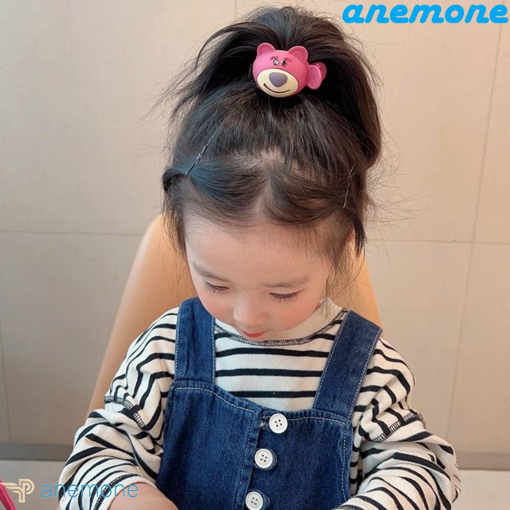 ANEMONE Kẹp Tóc Hình Gấu / Dâu Tây Bằng Hợp Kim Phong Cách Hàn Quốc Xinh Xắn Cho Bé