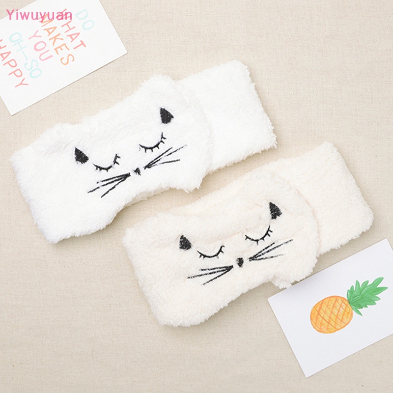 Băng Đô Cài Tóc Rửa Mặt Hình Mèo Bằng Lông Cừu San Hô Dễ Thương Cho Nữ