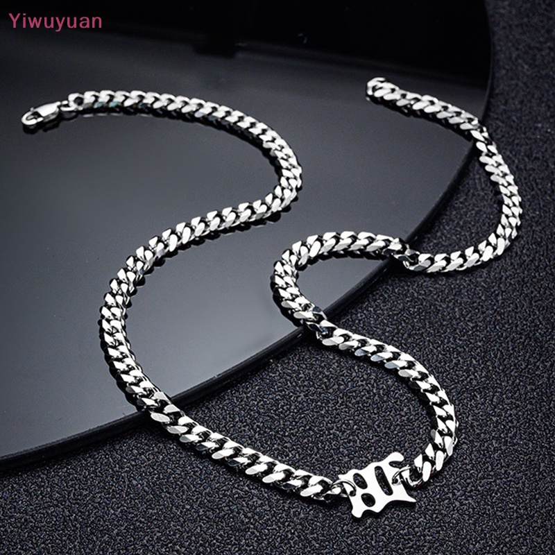 < Yiwuyuan > Vòng cổ Dây Xích Mặt Chữ M Kim Loại Phong Cách Punk Hip Hop Rock Mới