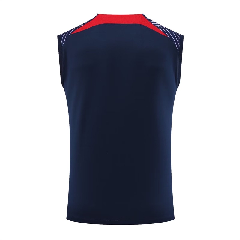 Áo Bóng Đá Sát Nách Cổ Màu Đỏ Hải Quân Paris Số 01 24 plus size Cho Nam