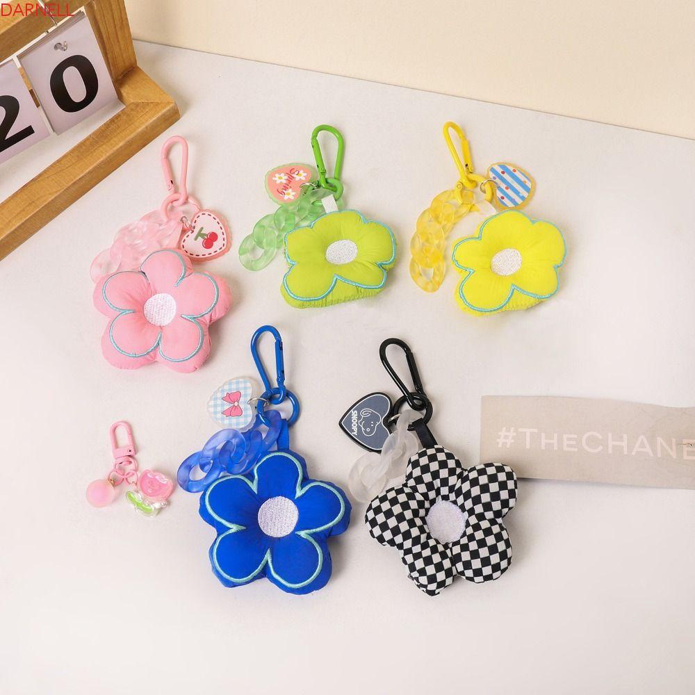 DARNELL Móc Khóa Hình Cây Hoa Vải Hoạt Hình Đáng Yêu