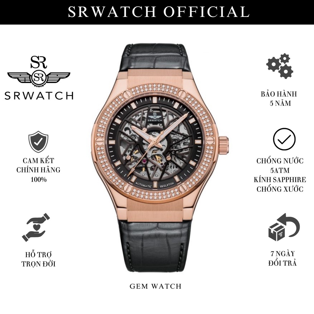 Đồng Hồ Nam SRWATCH Skeleton SG19193.4901 Kính Sapphire - Chính Hãng Bảo Hành 5 năm - Srwatch Vietnam