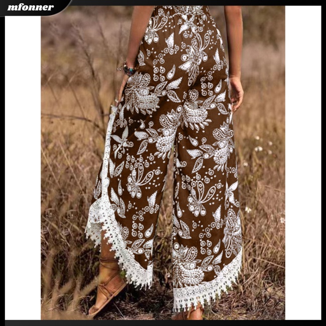 Quần ống rộng Thoáng Khí In Họa Tiết Thời Trang Cho Nữ