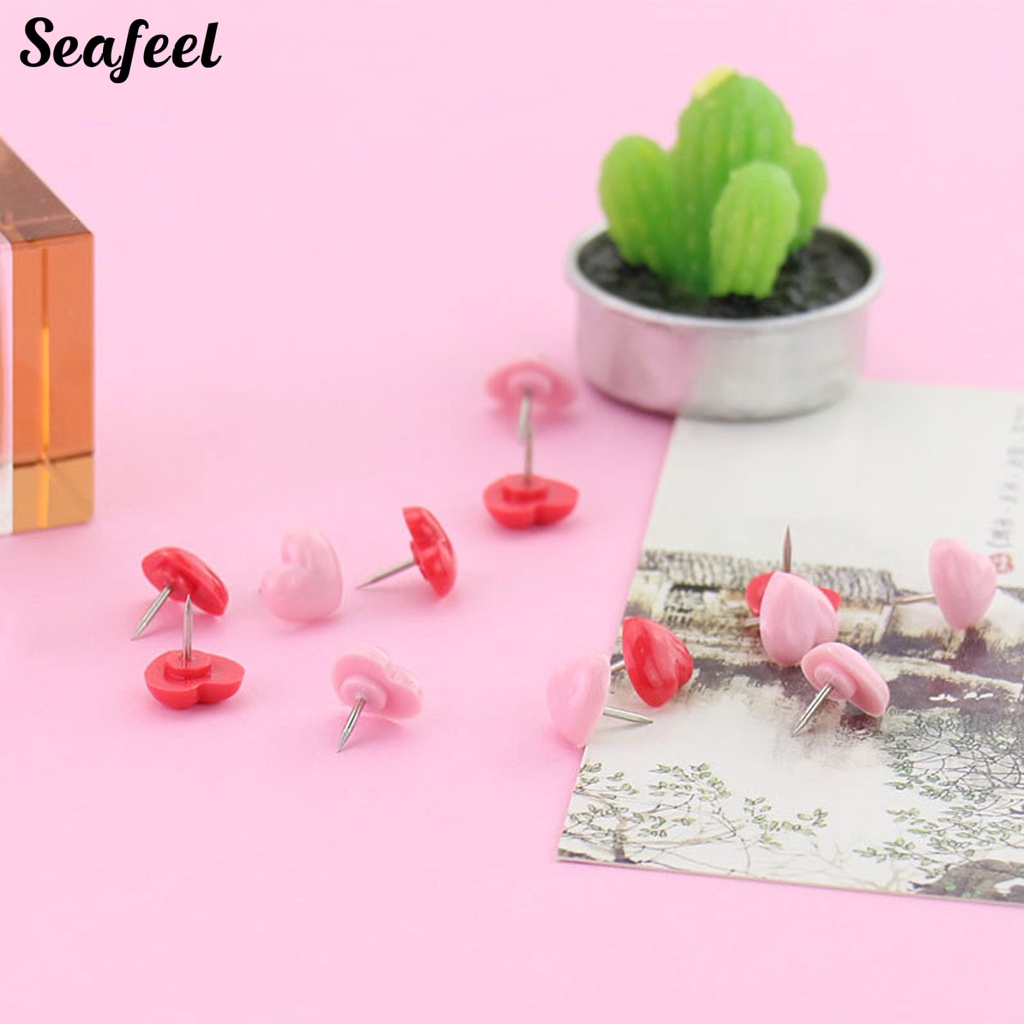 Set 50 Ghim Ghim Cài Ảnh Hai Màu Sắc Hình Trái Tim Chắc Chắn