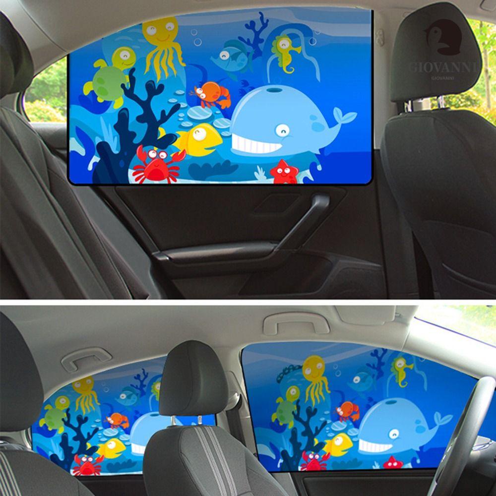 Gaovanni Rèm Che Nắng Chống Tia UV Họa Tiết Cá Voi Thế Giới Dưới Nước Thông Dụng Cho Xe Hơi