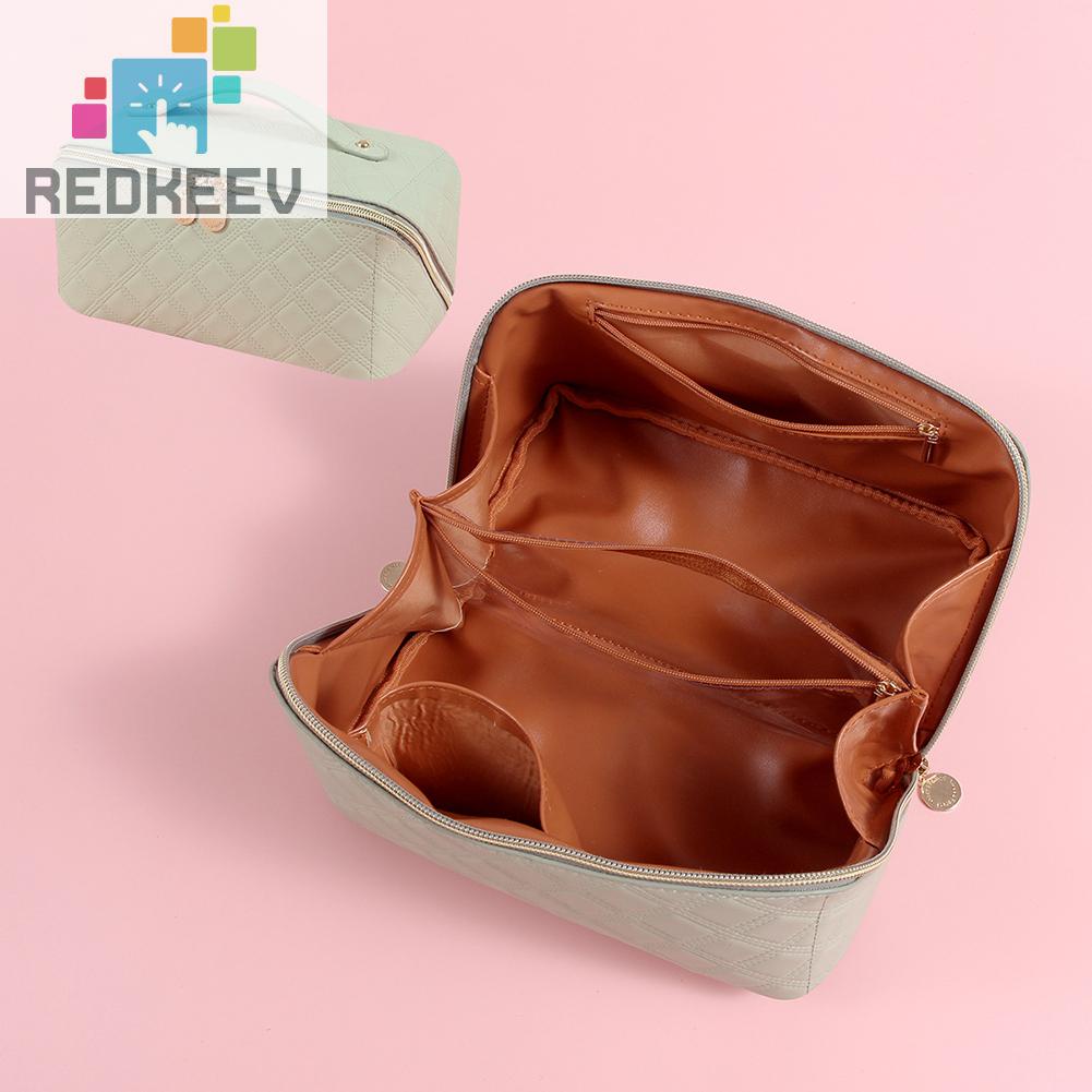 Túi Da PU Đựng Mỹ Phẩm Đa Năng Đính Kim Cương Dành Cho Nữ