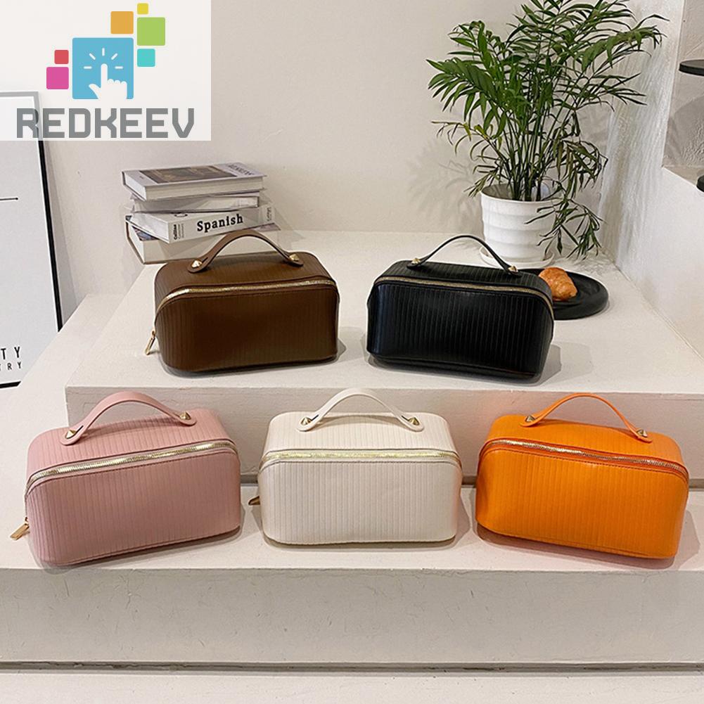 Túi Da PU Đựng Mỹ Phẩm Trang Điểm Sức Chứa Lớn Tiện Dụng