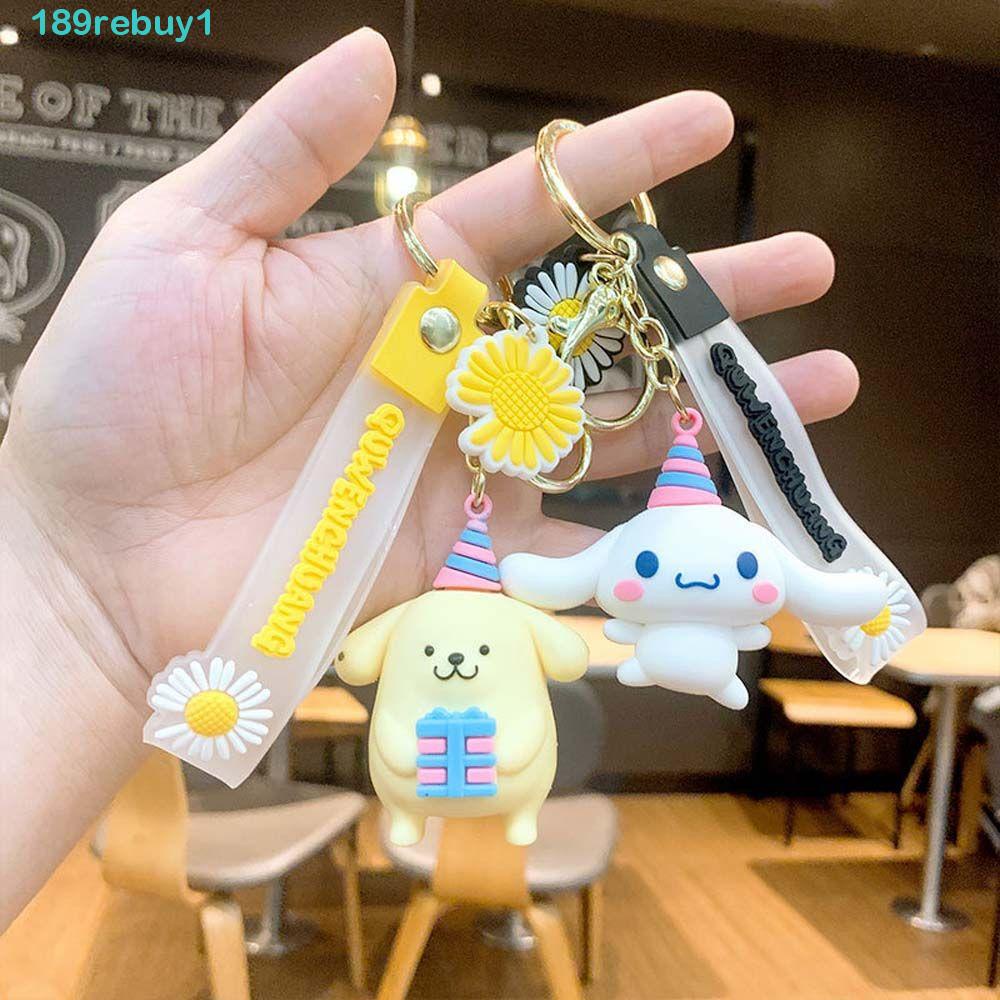 Móc Khóa Nhựa PVC In Hình Kuromi Và Hello Kitty REBUY1 Dễ Thương