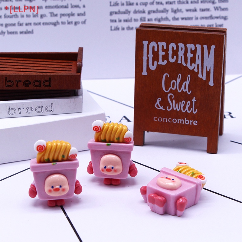 Móc Khóa Hình Chú Heo Hoạt Hình 3D Bằng Nhựa Resin DIY