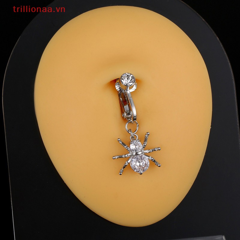 Khuyên Rốn Hình Nhện Không Cần Đục Lỗ Đính Đá Zircon Bằng Đồng Quyến Rũ Cho Nữ