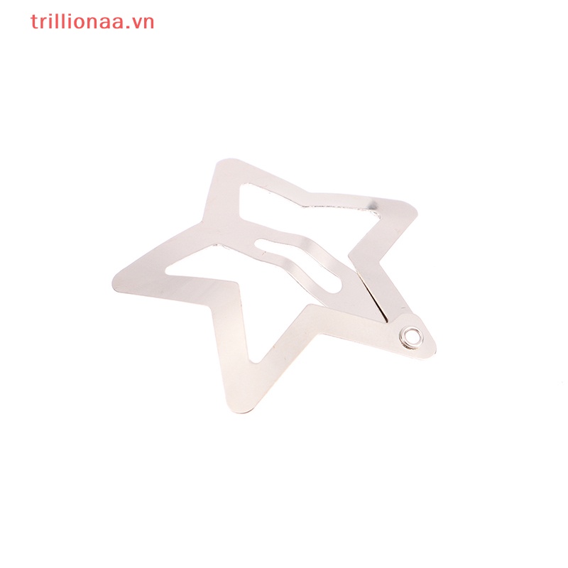 Set 4 Kẹp Tóc Hình Ngôi Sao Màu Bạc Đơn Giản Cho Nữ