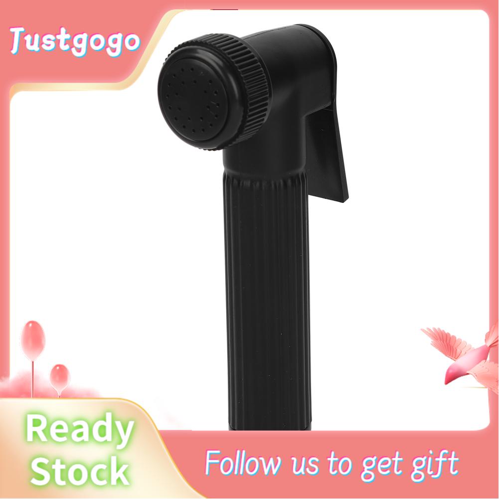 Justgogo Bidet Sprayer Head Supercharging Press Type Handheld for Toilet Black / Silver Hair Barber Salon q