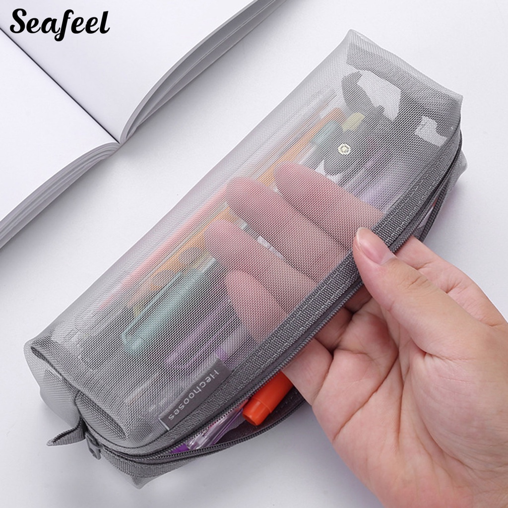 Túi Đựng Bút Dạng Lưới Có Khóa Kéo Siêu Bền Tiện Dụng Cho Văn Phòng