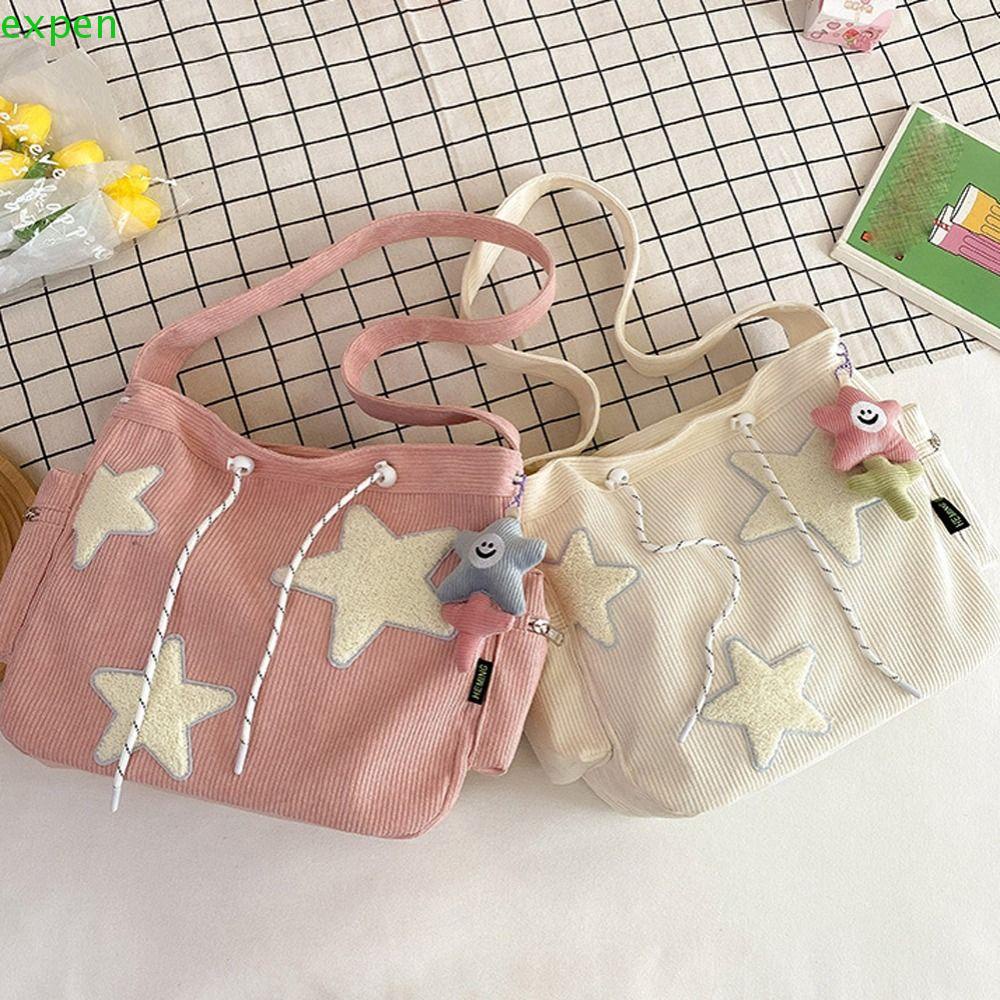 EXPEN Túi Dây Rút Đựng Son Môi / Đồ Trang Điểm Cỡ Lớn In Họa Tiết Ngôi Sao Phong Cách Hàn Quốc