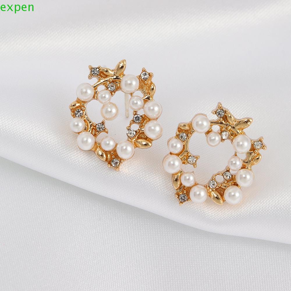 EXPEN Bông Tai Xi Mạ Bạc Kiểu Hàn Quốc Cho Nữ