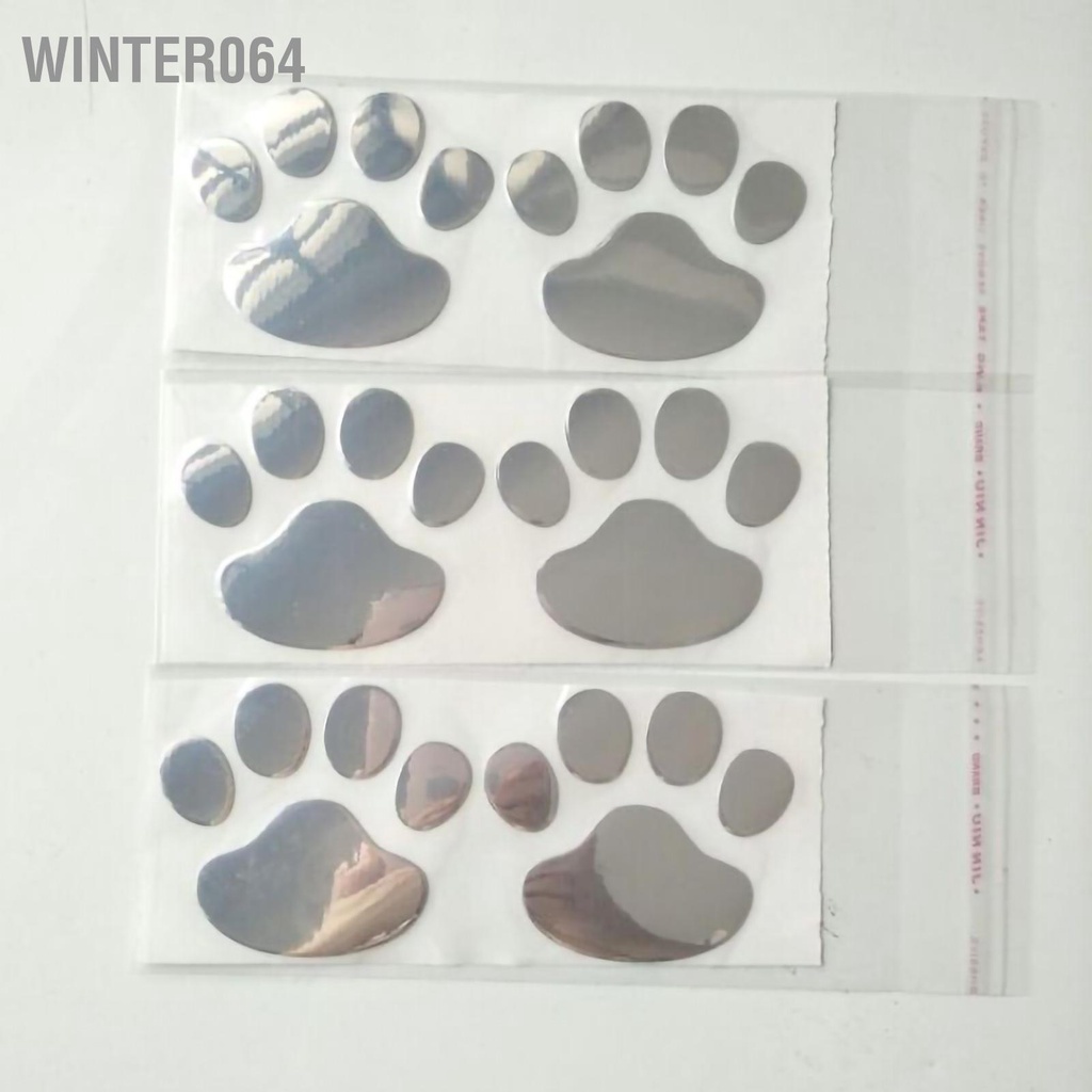 Winter064 2 Chiếc Đa Năng Nhựa PVC Dog Paw Dấu Chân Dán Xe Hiệu Decal Trang Trí Phụ Kiện Bên Ngoài
