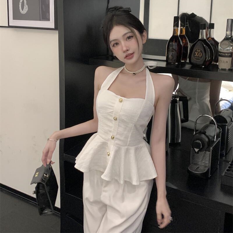 Áo Lửng Hai Dây Sát Nách Dáng Ôm Thời Trang Mùa Hè Quyến Rũ Cho Nữ